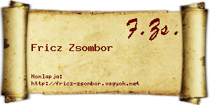 Fricz Zsombor névjegykártya